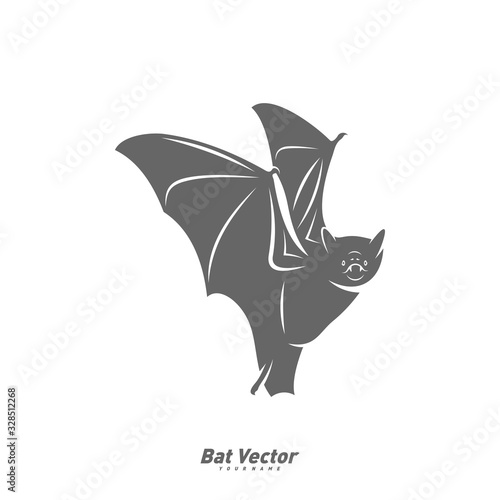 Bat logo vector template. Silhouette of bat design illustration