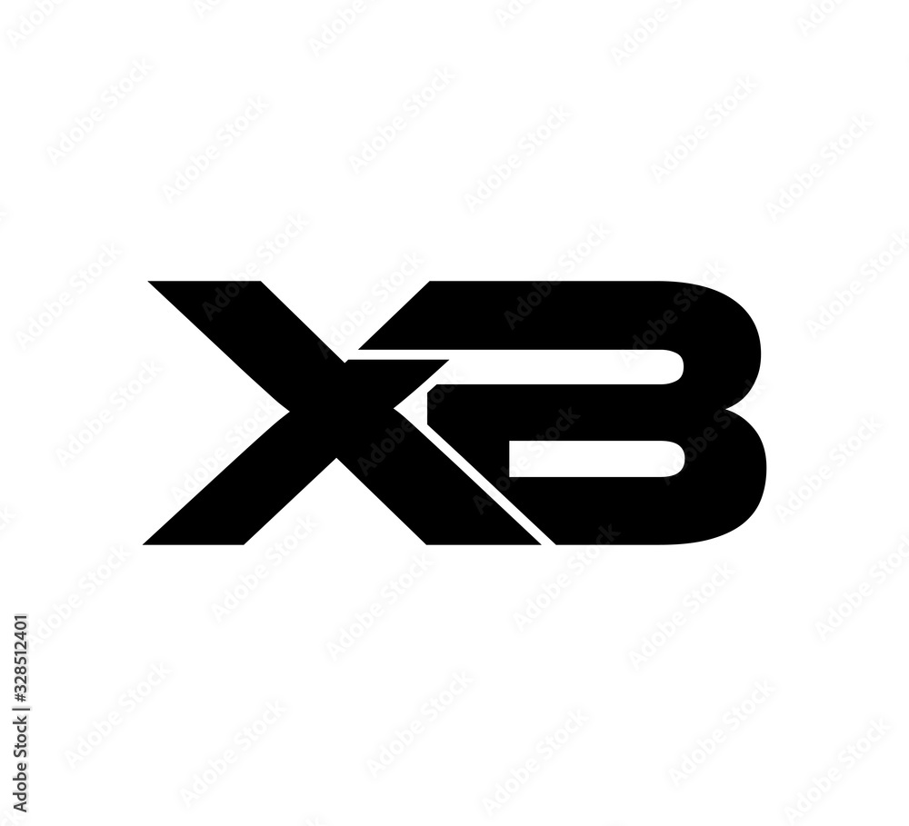 Initial 2 letter Logo Modern Simple Black XB