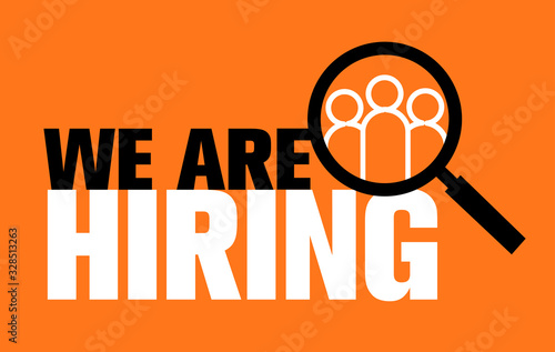 we are hiring, choosing the talented person for hiring, vector illustration