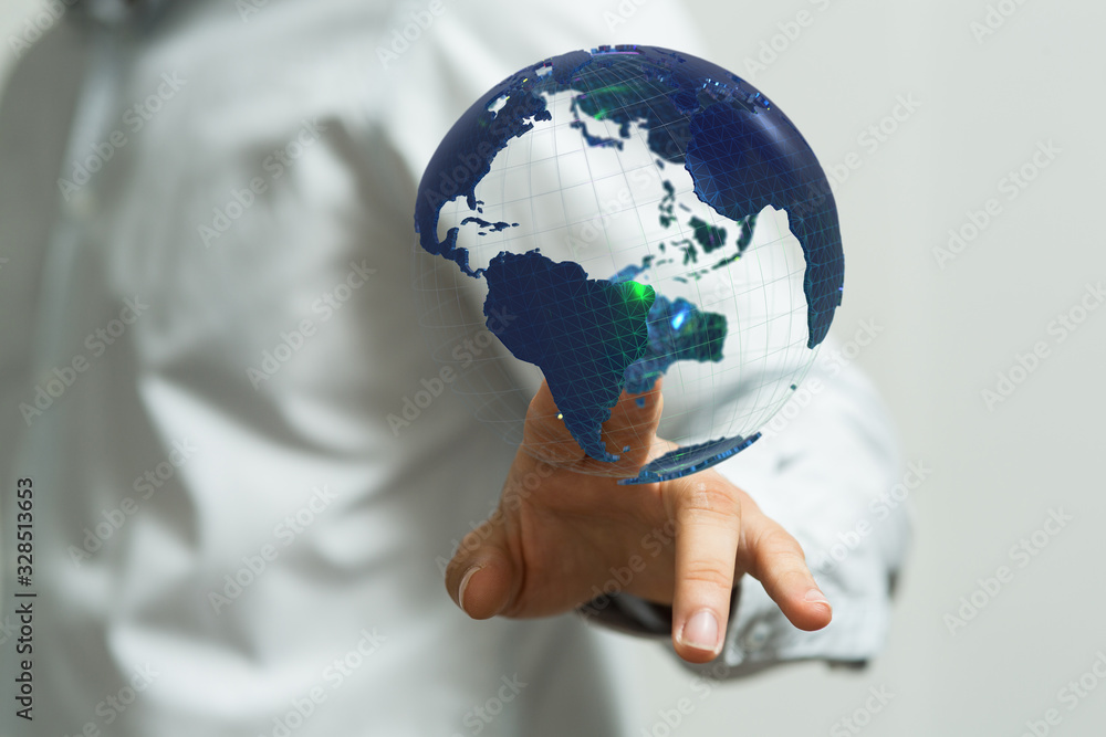 Human Hand Holding The World In Hands. Human Hand Holding The World In Hands.