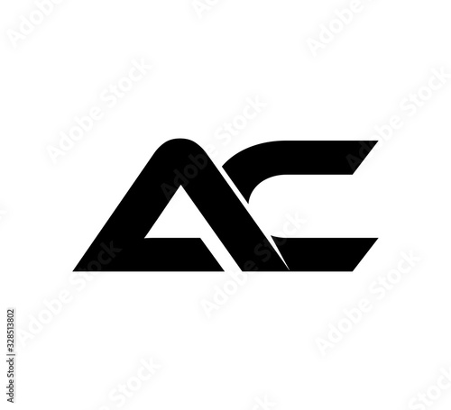 Initial 2 letter Logo Modern Simple Black AC
