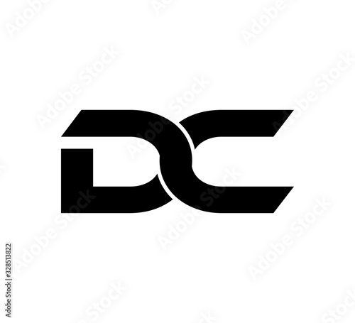 Initial 2 letter Logo Modern Simple Black DC