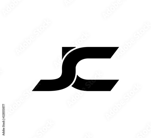 Initial 2 letter Logo Modern Simple Black JC photo