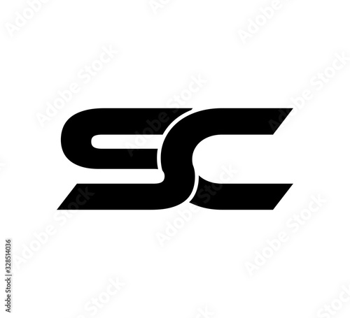 Initial 2 letter Logo Modern Simple Black SC
