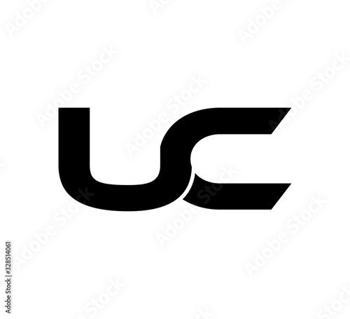 Initial 2 letter Logo Modern Simple Black UC