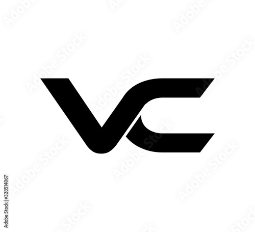 Initial 2 letter Logo Modern Simple Black VC