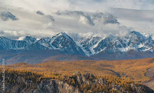 Autumn mountains and autumn trees