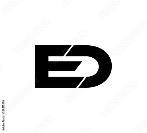 Initial 2 letter Logo Modern Simple Black ED
