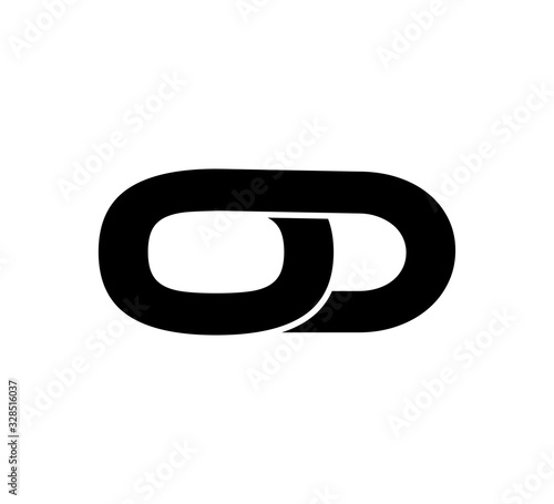 Initial 2 letter Logo Modern Simple Black OD