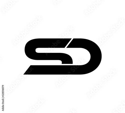 Initial 2 letter Logo Modern Simple Black SD