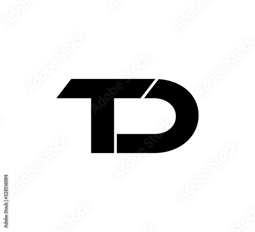 Initial 2 letter Logo Modern Simple Black TD
