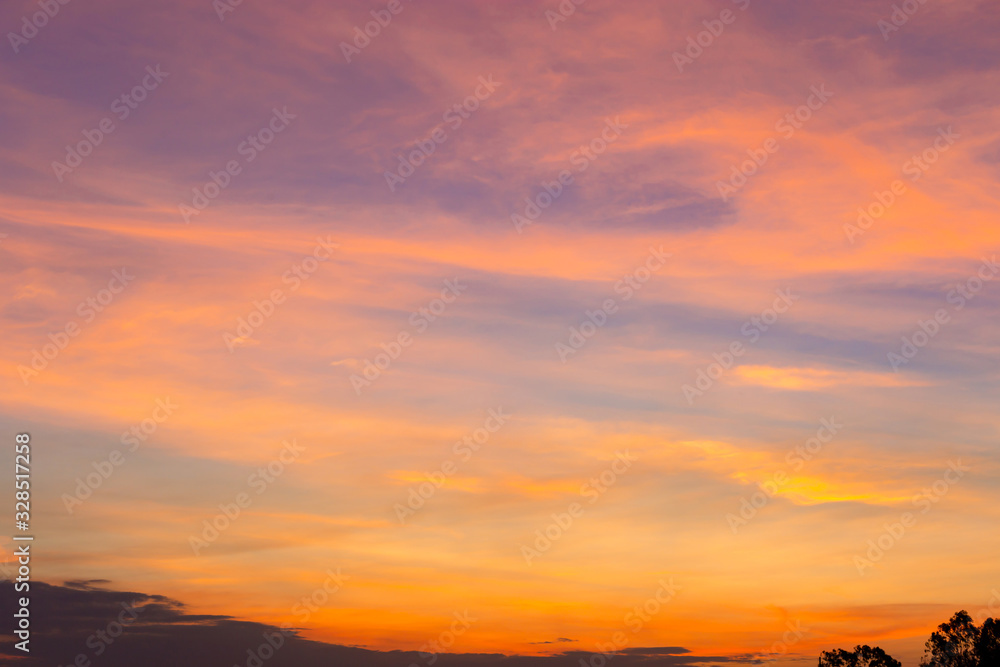 Beautiful colorful sunset sky for background concept