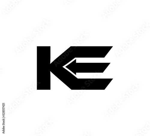 Initial 2 letter Logo Modern Simple Black KE