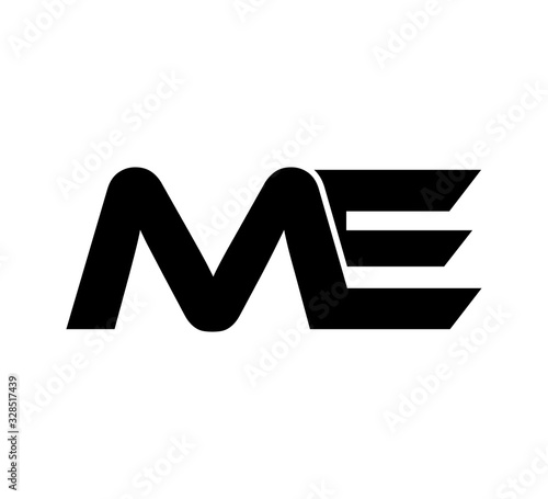 Initial 2 letter Logo Modern Simple Black ME