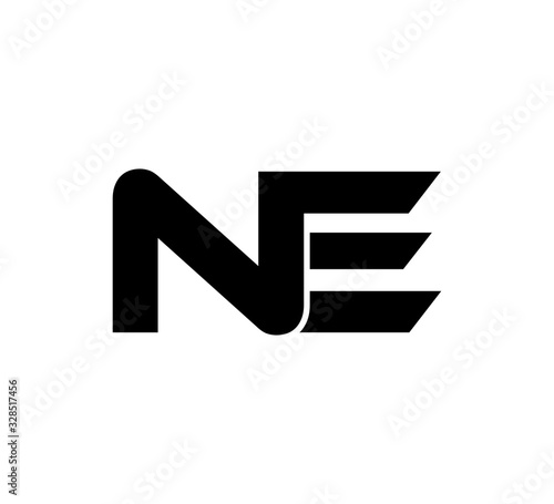 Initial 2 letter Logo Modern Simple Black NE