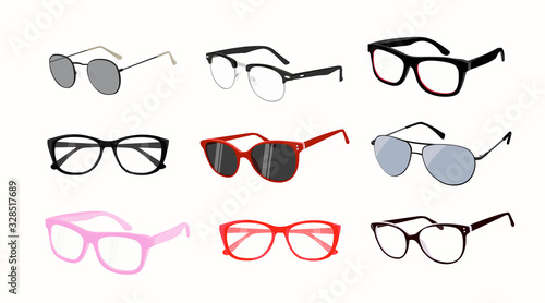 Vector Isolated Set of Different Glasses