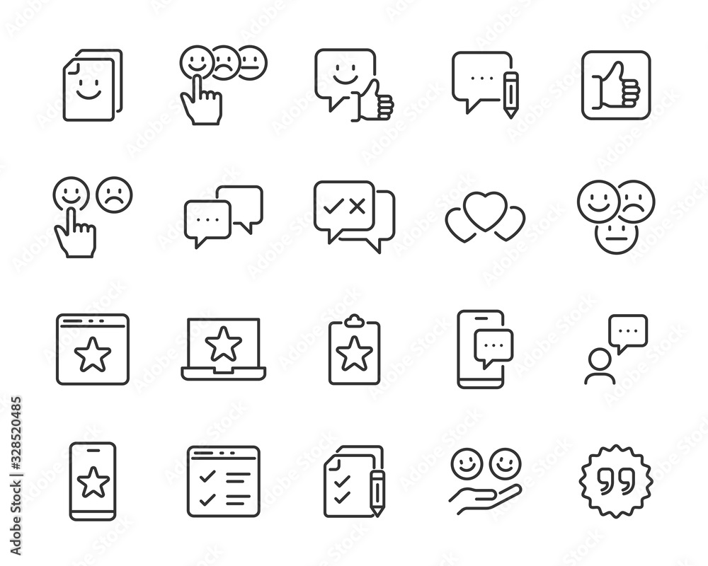 set of feedback icons, customer opinion, marketing research, review product set of feedback icons, customer opinion, marketing research, review product