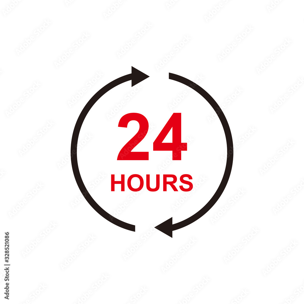 24hours icon vector symbol design 24hours icon vector symbol design