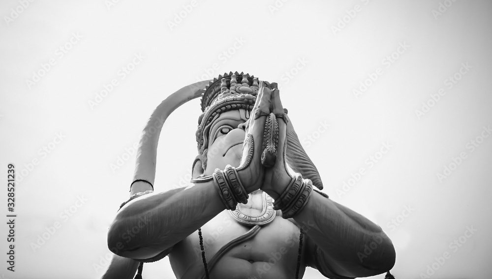 Hanuman statue isolated on white background lord hanuman statue at gajuwaka  vizag city Stock Photo | Adobe Stock