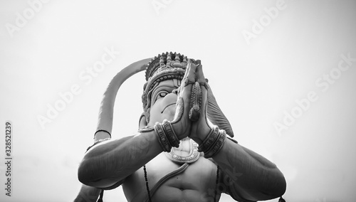 Hanuman statue isolated on white background lord hanuman statue at gajuwaka vizag city
