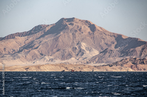 Egyptian sea on a background of mountains