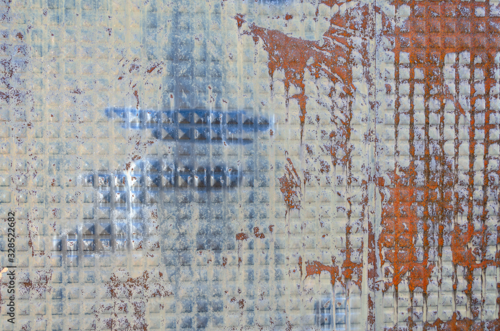 Naklejka premium Corroded rusty and painted metal background