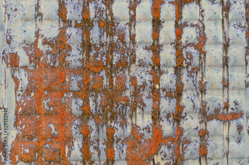 Corroded rusty and painted metal background