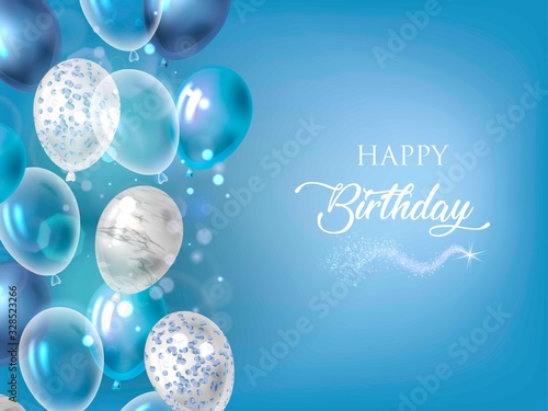 Happy birthday background with balloons.