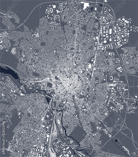 map of the city of Dijon, Cote-dOr, Bourgogne-Franche-Comte, France