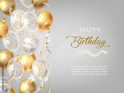 Happy birthday background with balloons.
