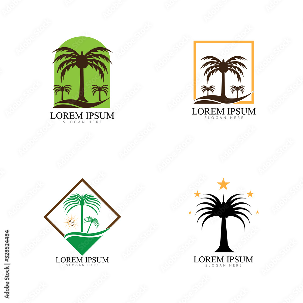 Date tree icon vector illustration logo template