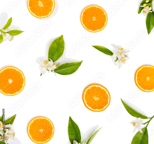 Blossom and fruit of orange