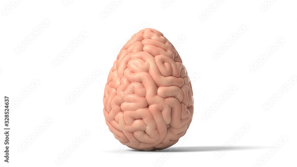 easter egg as human brain. 3D illustration easter egg as human brain. 3D illustration