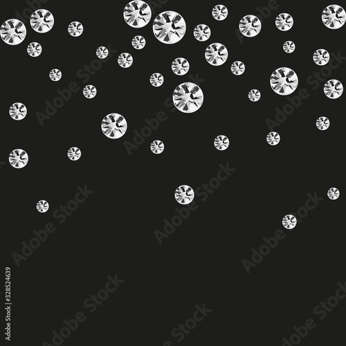 sparkling diamonds on black background vector collection