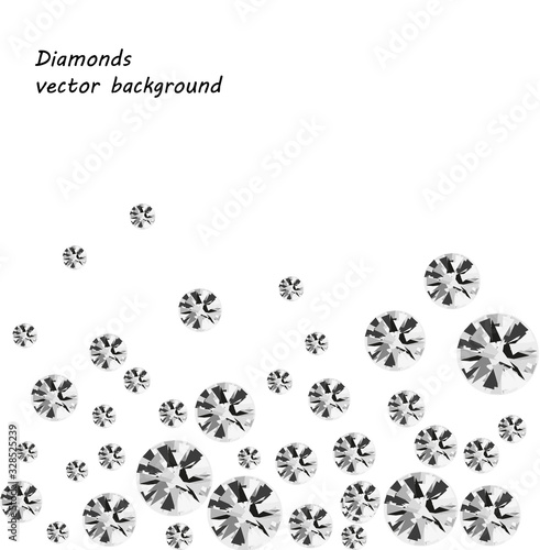 sparkling diamonds on black background vector collection