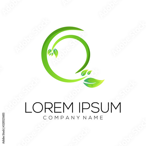 leaf logo design vector abstract
