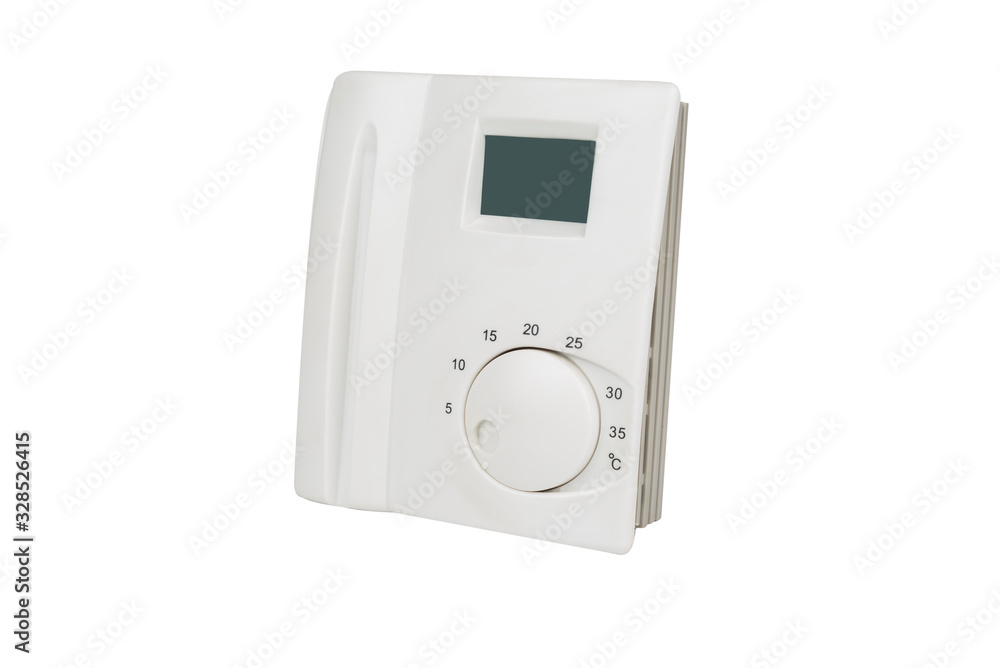 Fototapeta premium Simple thermostat for heating control on a white
