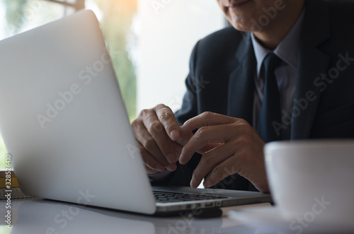 Photography Businessman working on laptop computer