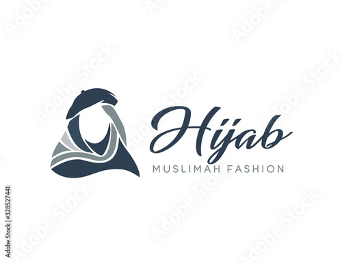 Muslim fashion logo template, muslim for hijab fashion store, vector