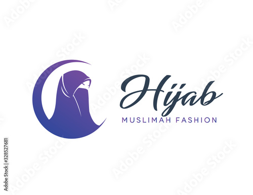 Muslim fashion logo template, muslim for hijab fashion store, vector