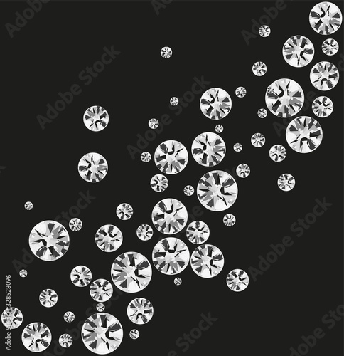 sparkling diamonds on black background vector collection