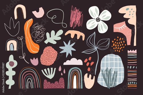 Abstract collection with cut out organic shapes, trendy design