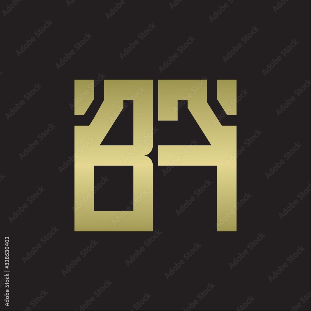 BF Logo with squere shape design template with gold colors BF Logo with squere shape design template with gold colors