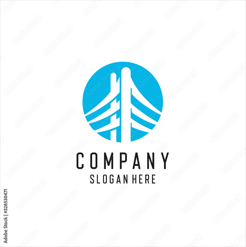 abstract bridge logo design template abstract bridge logo design template