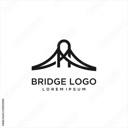 abstract bridge logo design template