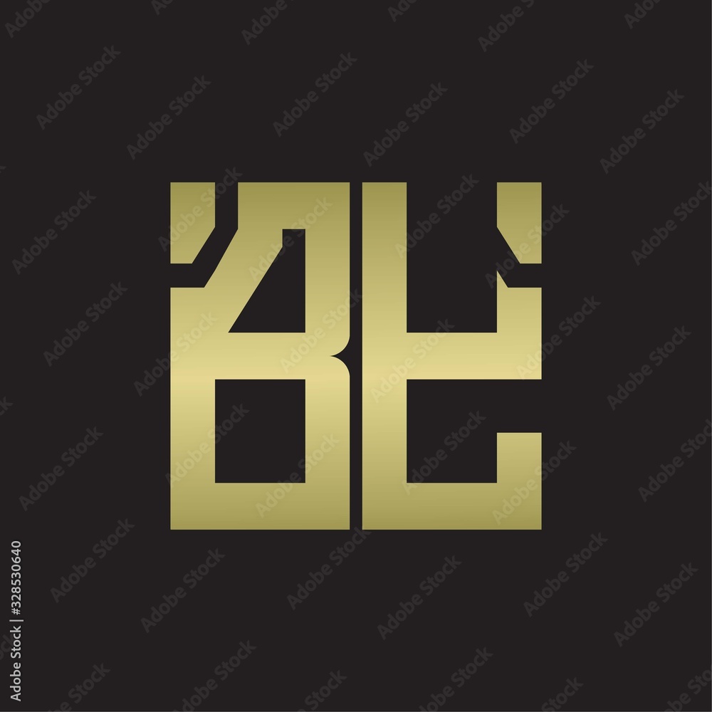 BY Logo with squere shape design template with gold colors BY Logo with squere shape design template with gold colors