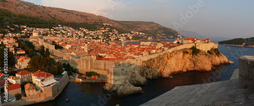 Panoramic view of the old city of Dubrovnik, Ragusa, Dalmatian Coast, Croatia. UNESCO world heritages sites.