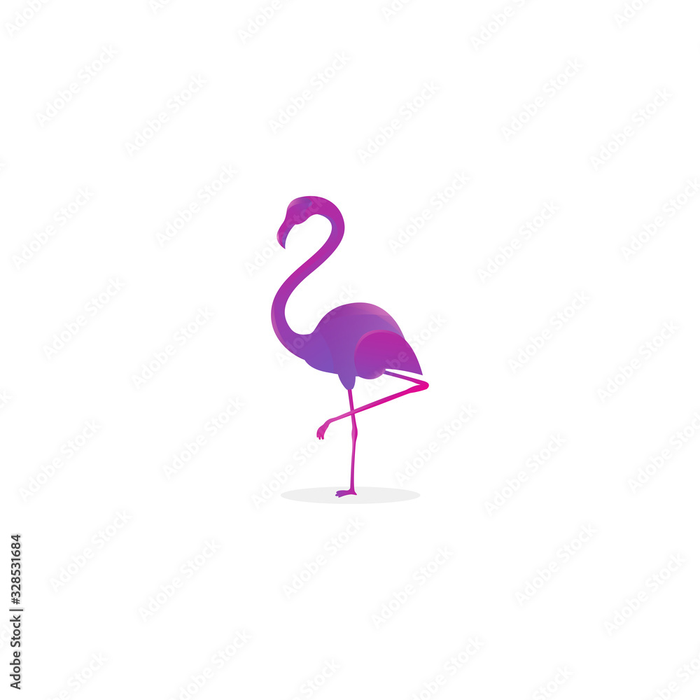 Awesome Gradient Flamingo Logo Design Professional, Pink Flamingo Logo Modern