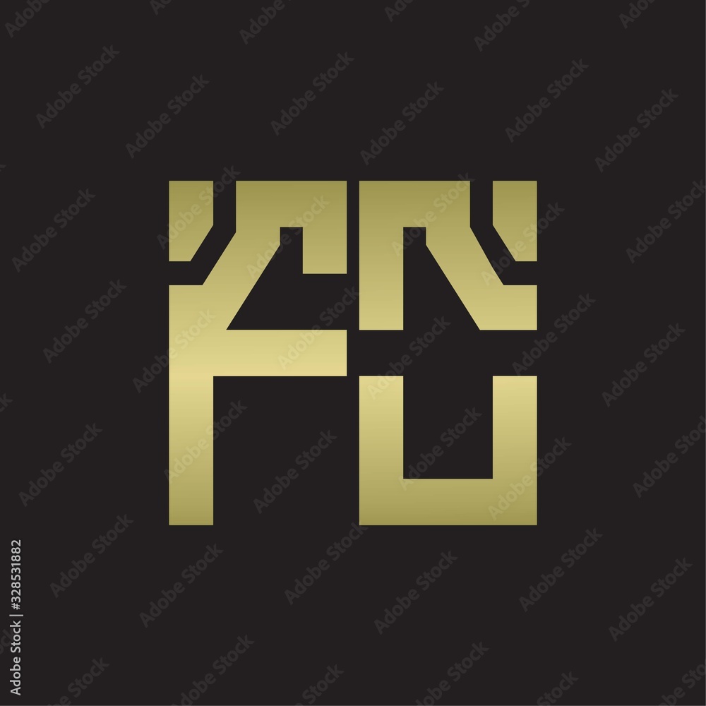 FO Logo with squere shape design template with gold colors FO Logo with squere shape design template with gold colors