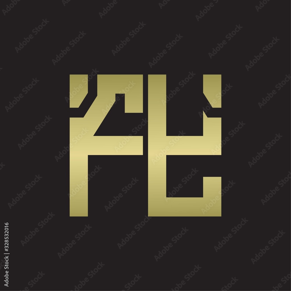 Fototapeta premium FY Logo with squere shape design template with gold colors